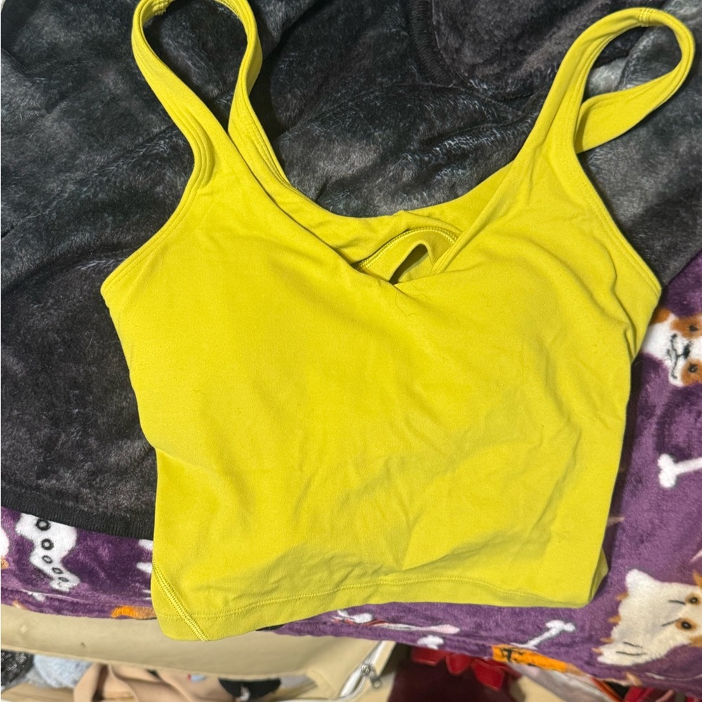 lulu lemon neon green/yellow sports bra top